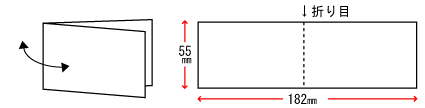 ２つ折り似顔絵名刺の仕様　横開き